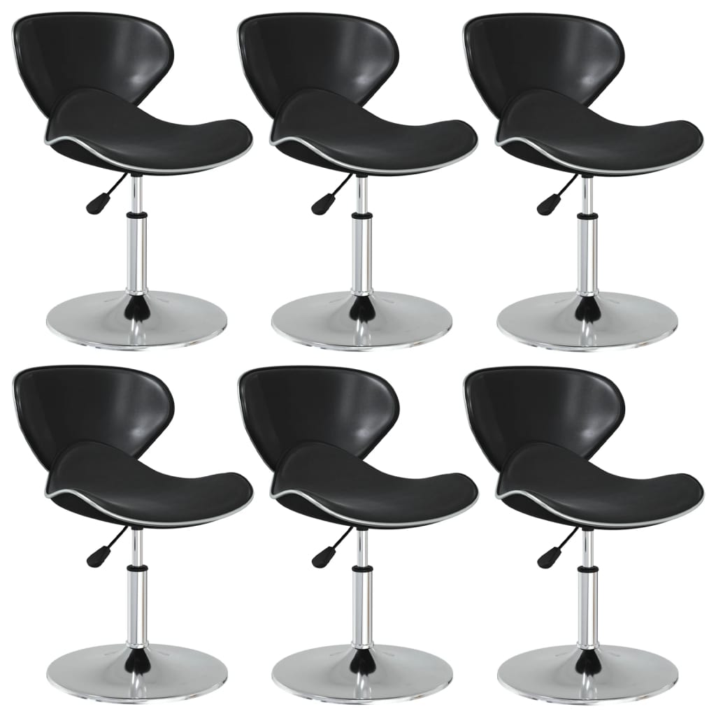 Chaises à manger lot de 6 noir similicuir - XIOS