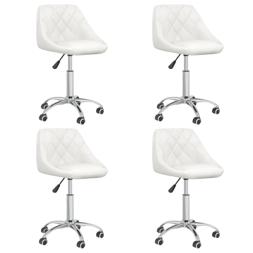Chaises pivotantes à manger lot de 4 Blanc Similicuir - XIOS