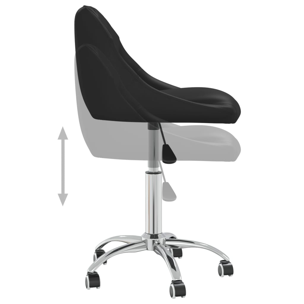 Chaises pivotantes à manger lot de 6 noir similicuir - XIOS