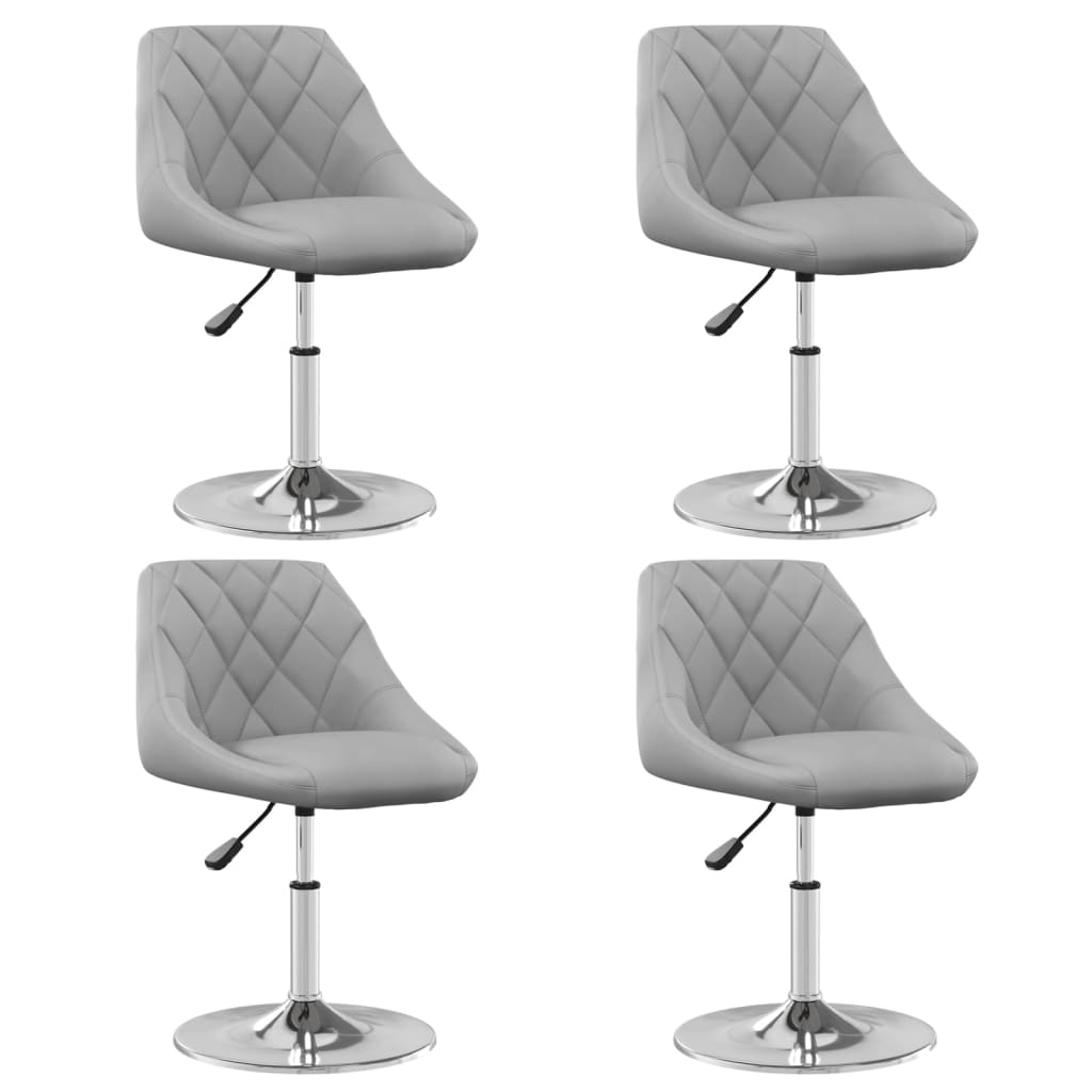 Chaises à manger pivotantes lot de 4 Gris clair Velours - XIOS