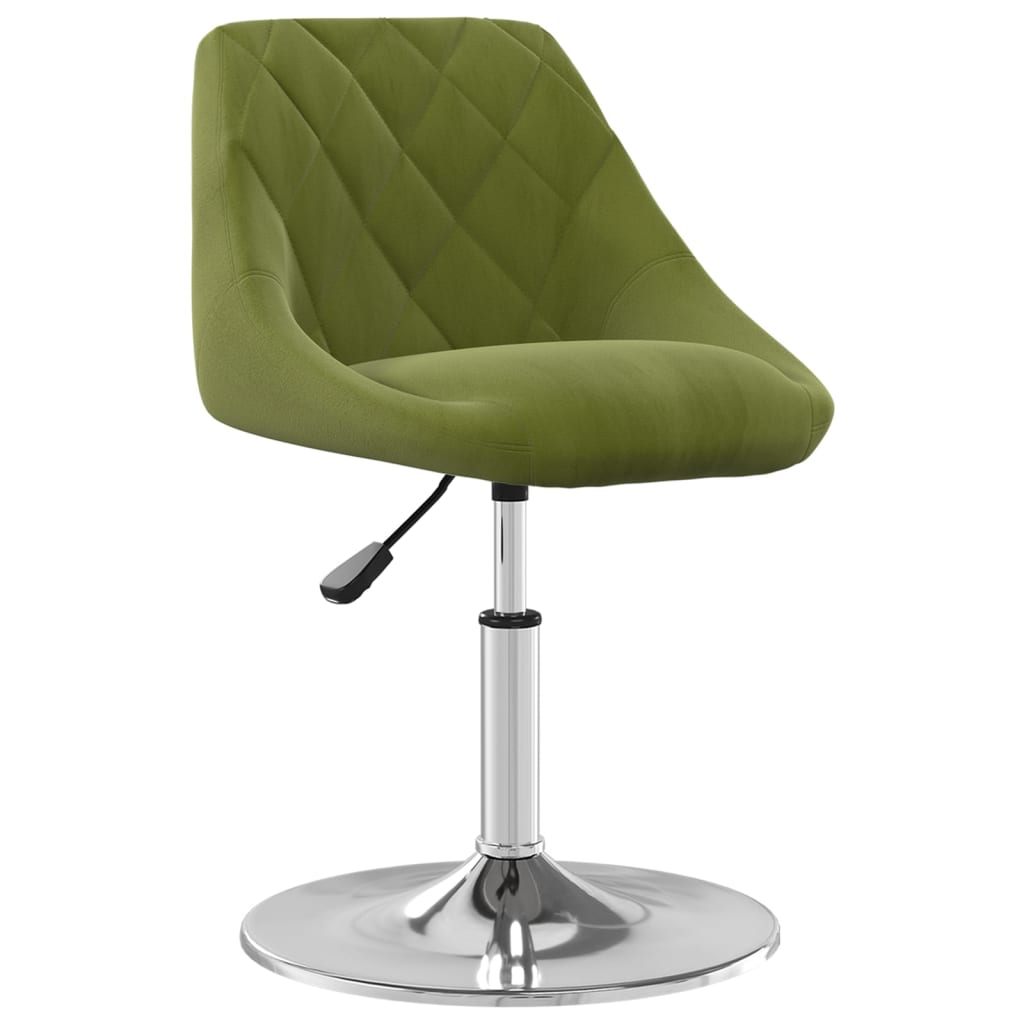 Chaises pivotantes à manger lot de 4 vert clair velours - XIOS