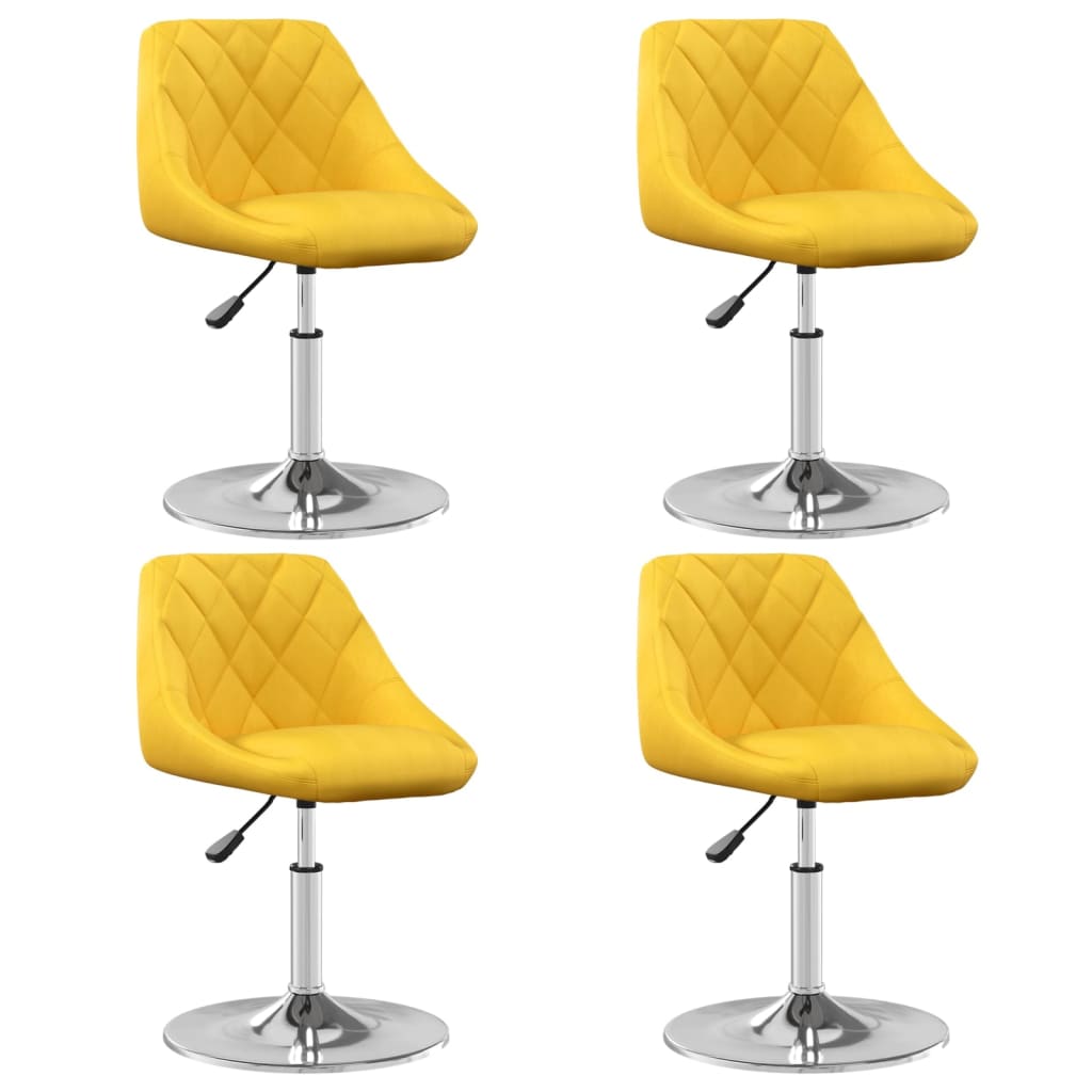 Chaises pivotantes à manger lot de 4 jaune moutarde velours - XIOS