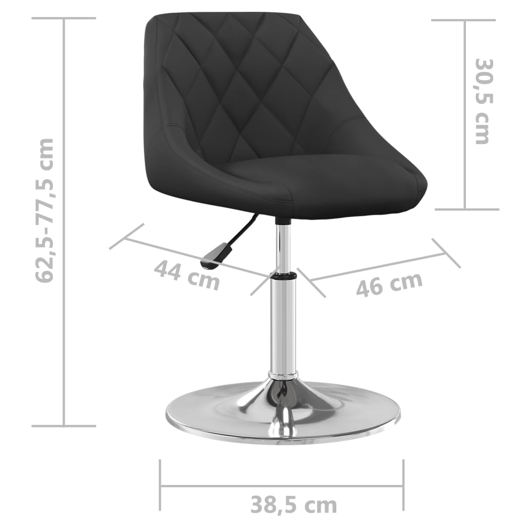 Chaises pivotantes à manger lot de 6 Noir Velours