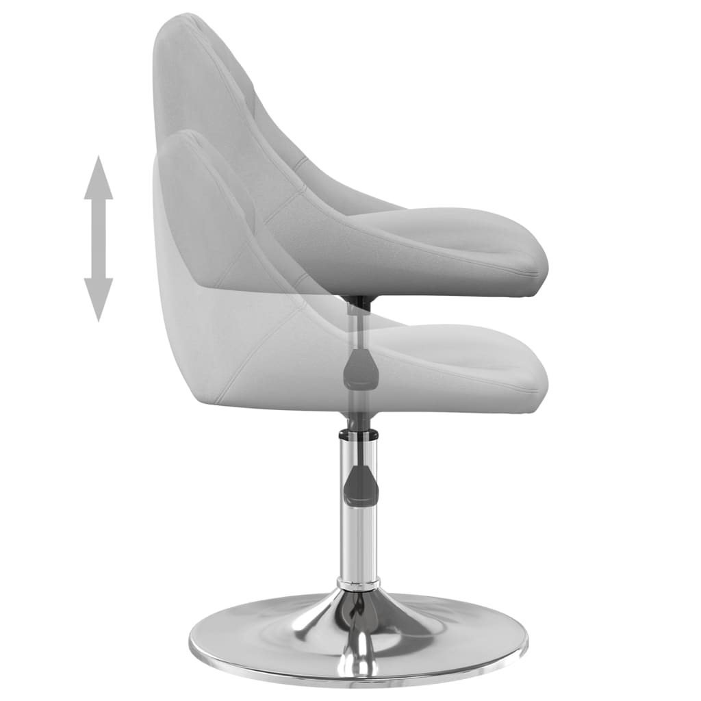 Chaises pivotantes à manger lot de 6 Gris clair Velours - XIOS