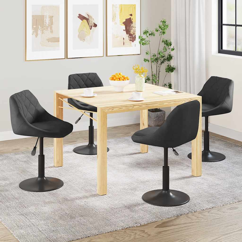 Chaises pivotantes à manger lot de 4 noir velours - XIOS