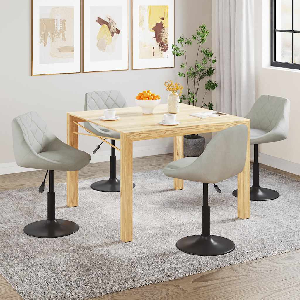 Chaises pivotantes à manger lot de 4 gris clair velours - XIOS