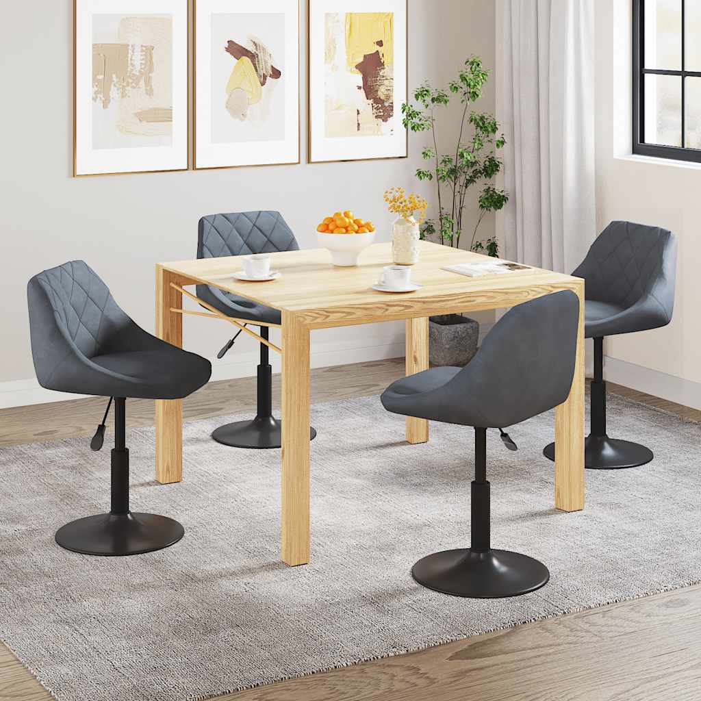 Chaises pivotantes à manger lot de 4 gris foncé velours - XIOS