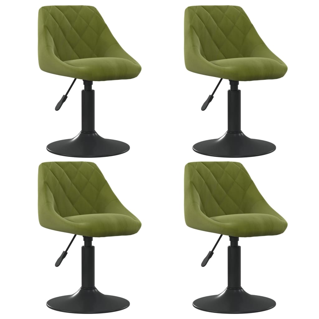 Chaises pivotantes à manger lot de 4 vert clair velours Chaises de cuisine vidaXL