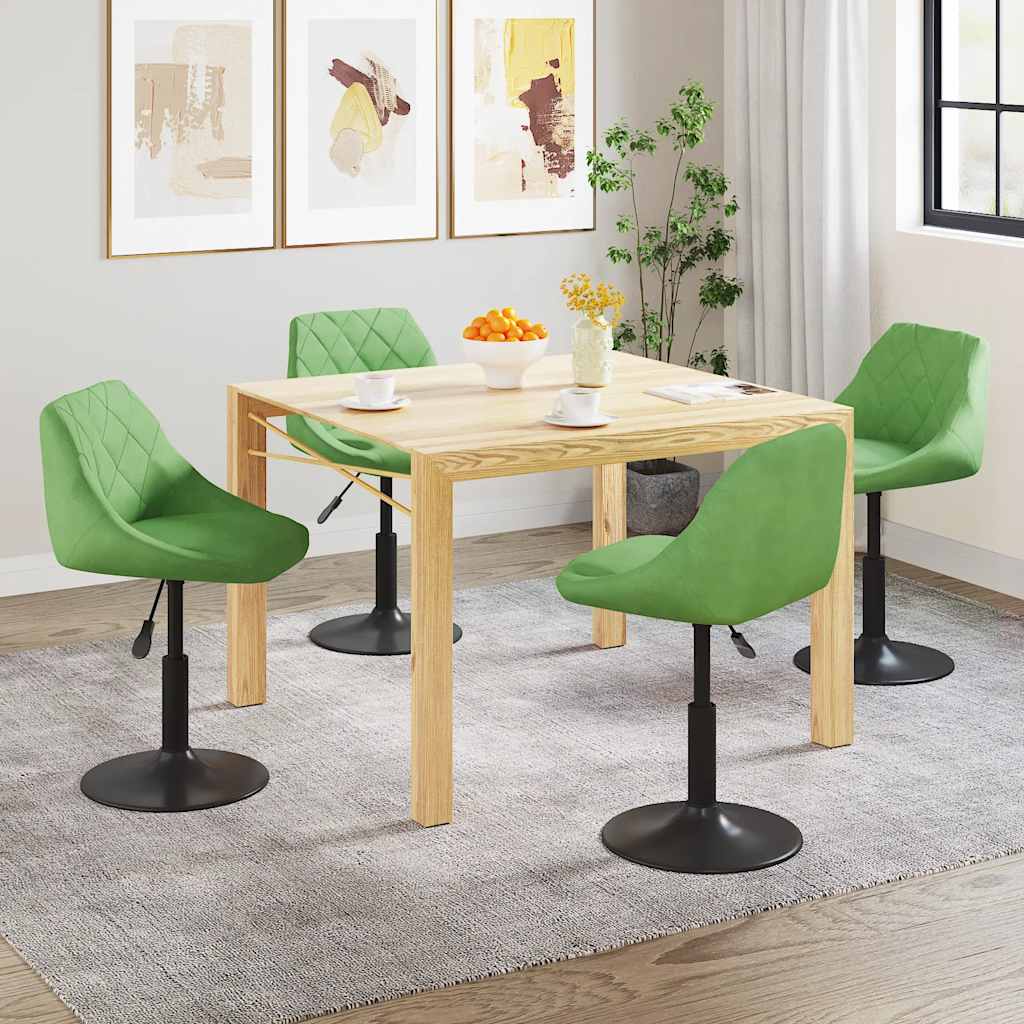 Chaises pivotantes à manger lot de 4 vert clair velours - XIOS