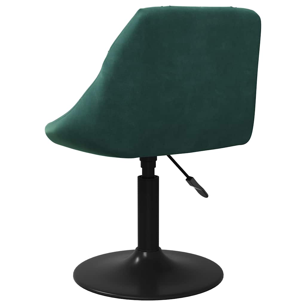 Chaises pivotantes à manger lot de 4 vert foncé velours - XIOS