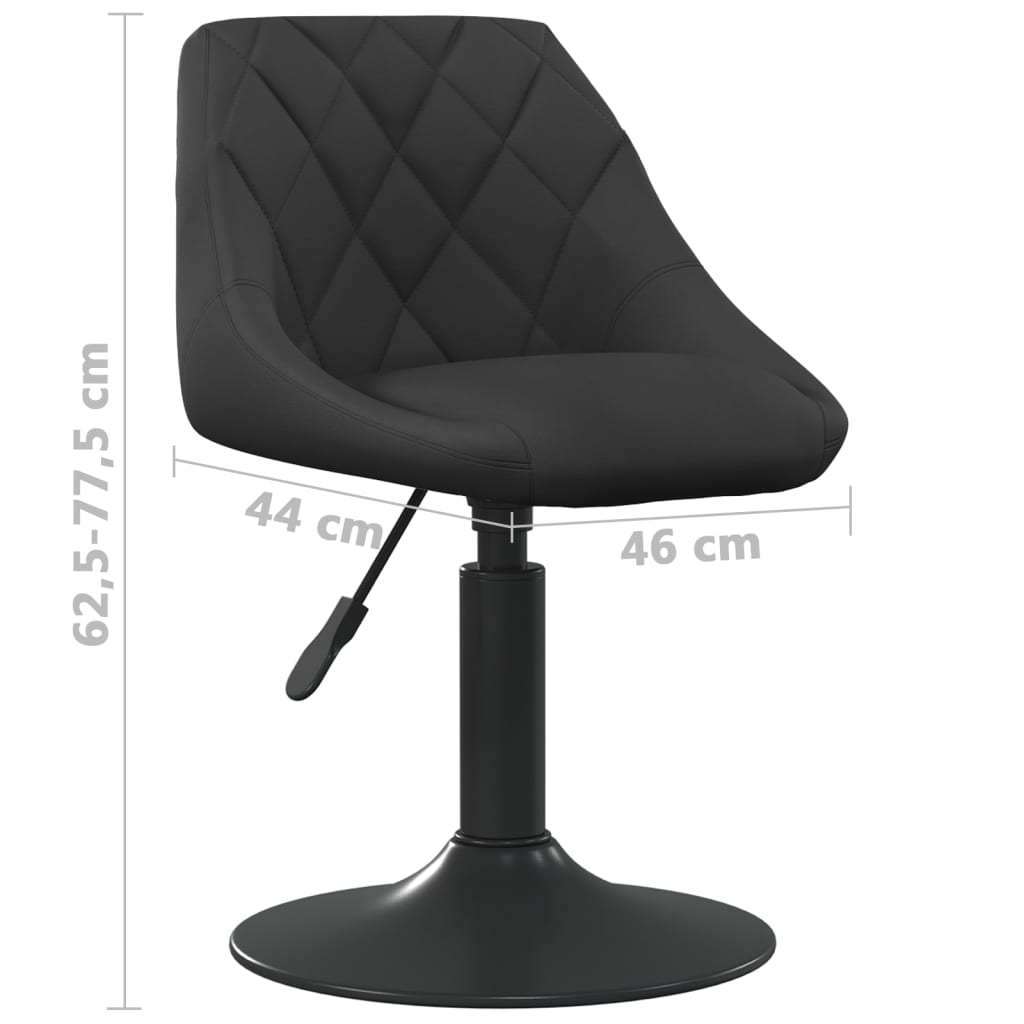 Chaises pivotantes à manger lot de 6 noir velours