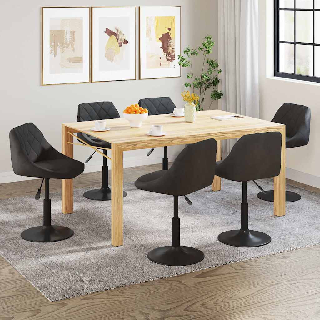Chaises pivotantes à manger lot de 6 noir velours - XIOS