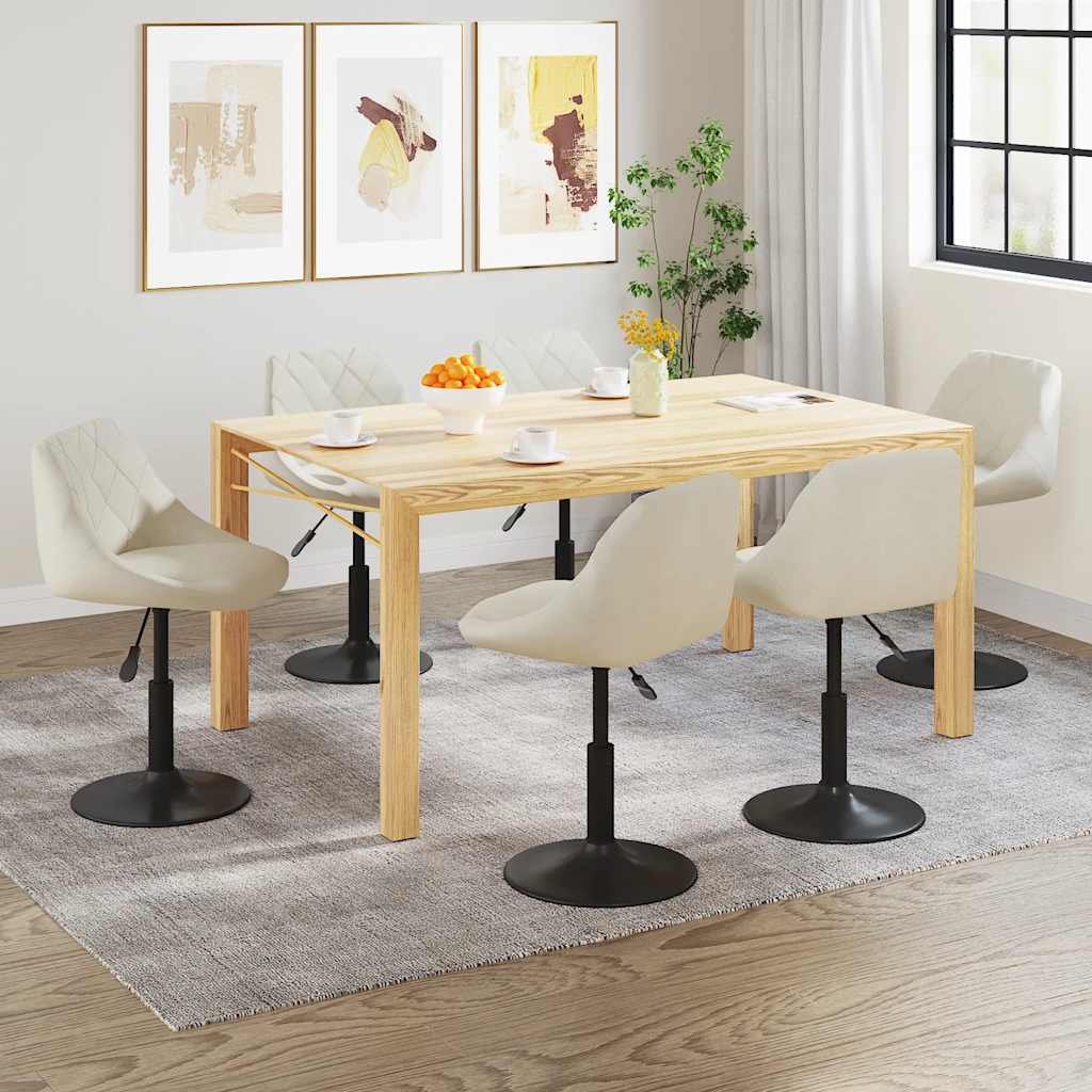 Chaises pivotantes à manger lot de 6 crème velours