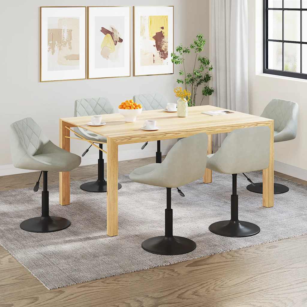 Chaises pivotantes à manger lot de 6 gris clair velours - XIOS