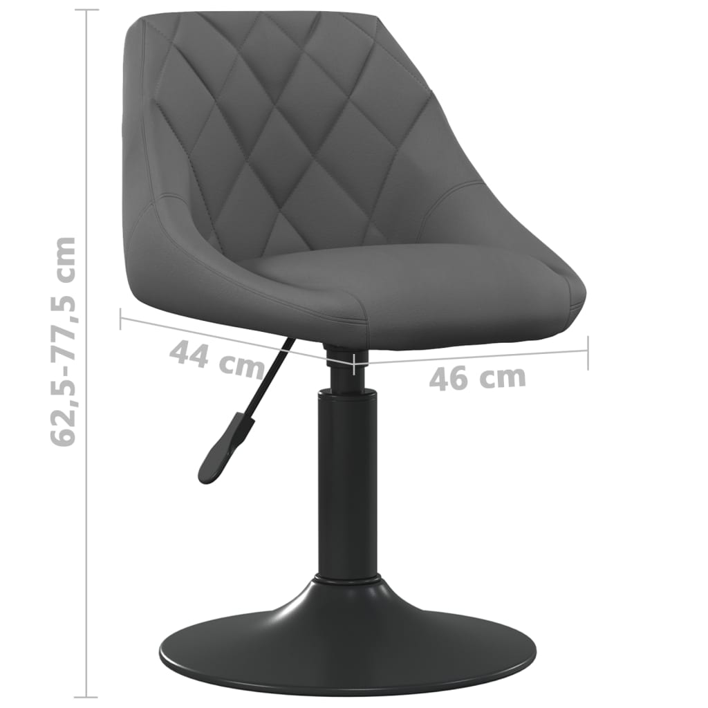 Chaises pivotantes à manger lot de 6 gris foncé velours Chaises de cuisine vidaXL