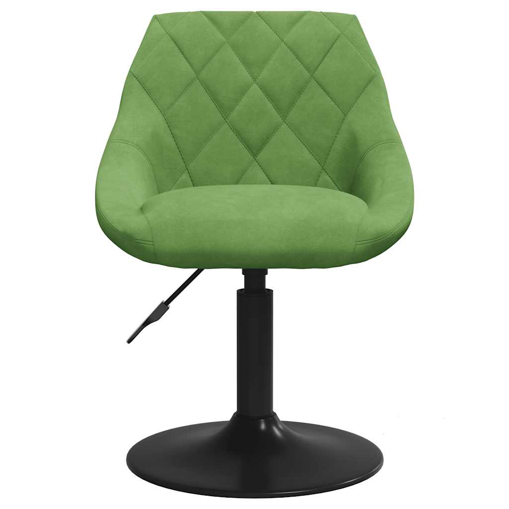 Chaises pivotantes à manger lot de 6 vert clair velours - XIOS