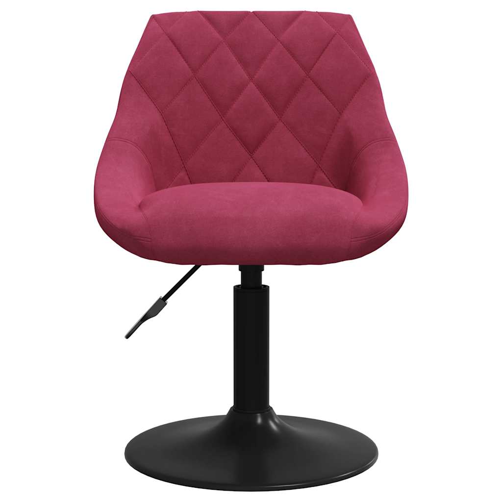 Chaises à manger pivotantes lot de 6 rouge bordeaux velours - XIOS