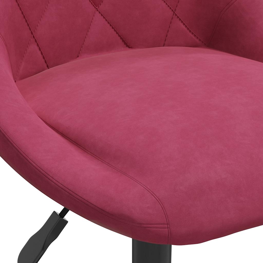 Chaises à manger pivotantes lot de 6 rouge bordeaux velours - XIOS
