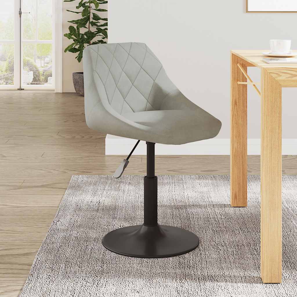 Chaise de salle à manger Gris clair Velours - XIOS
