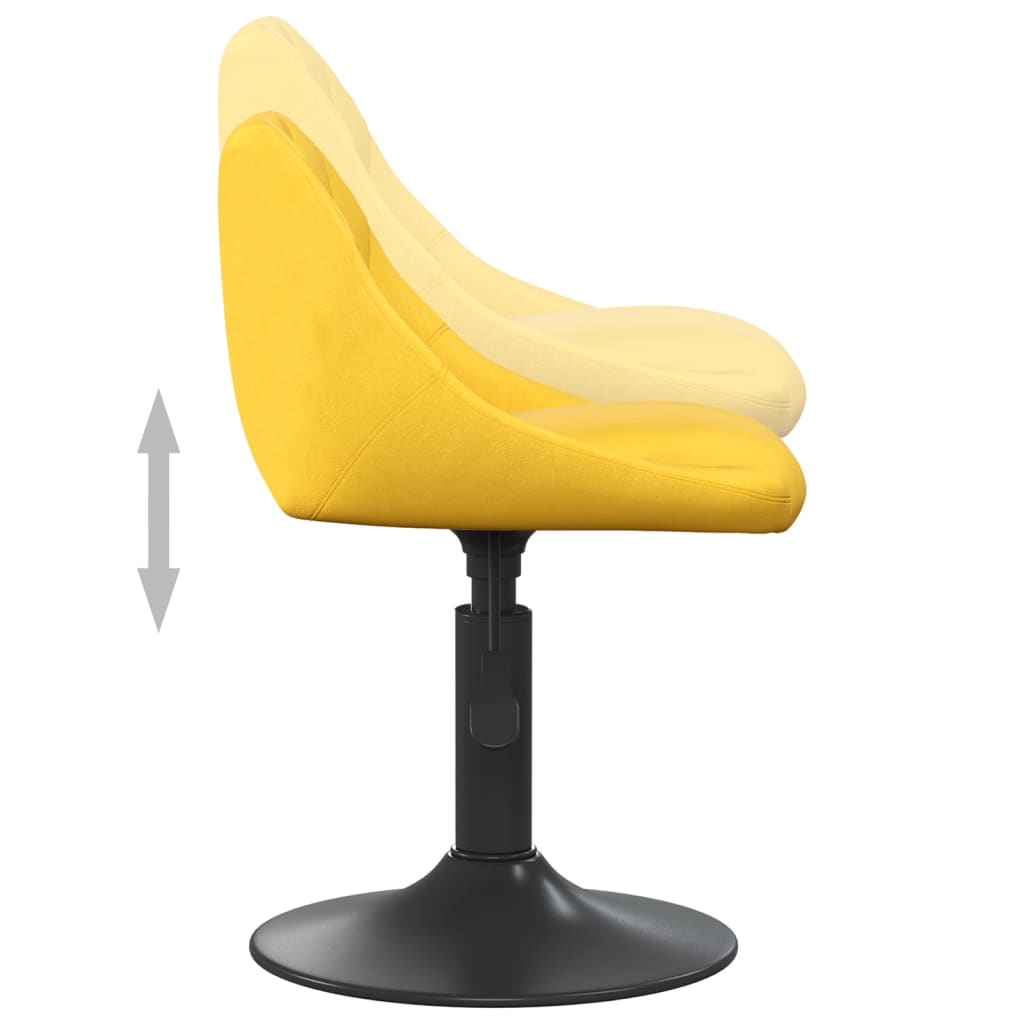 Chaise de salle à manger Jaune moutarde Velours Chaises de cuisine vidaXL