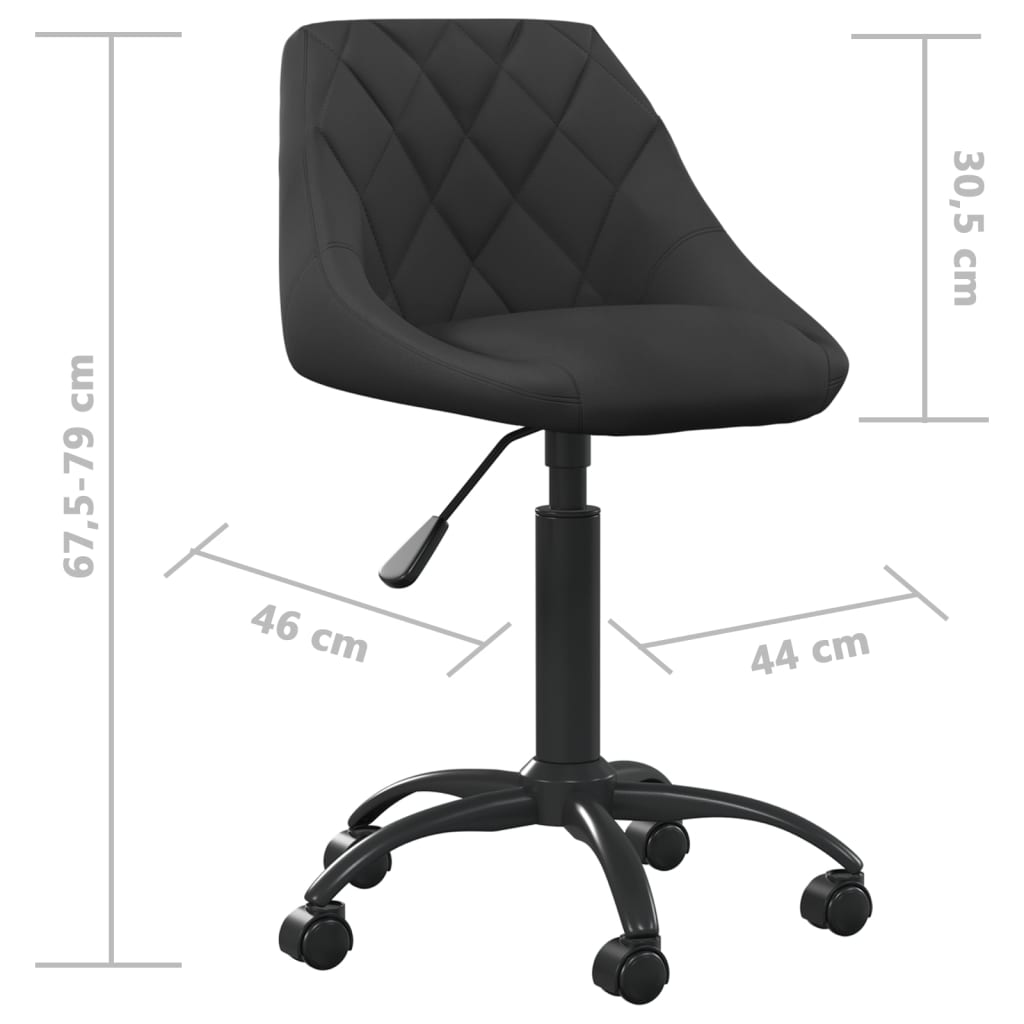 Chaise de bureau Noir Velours - XIOS