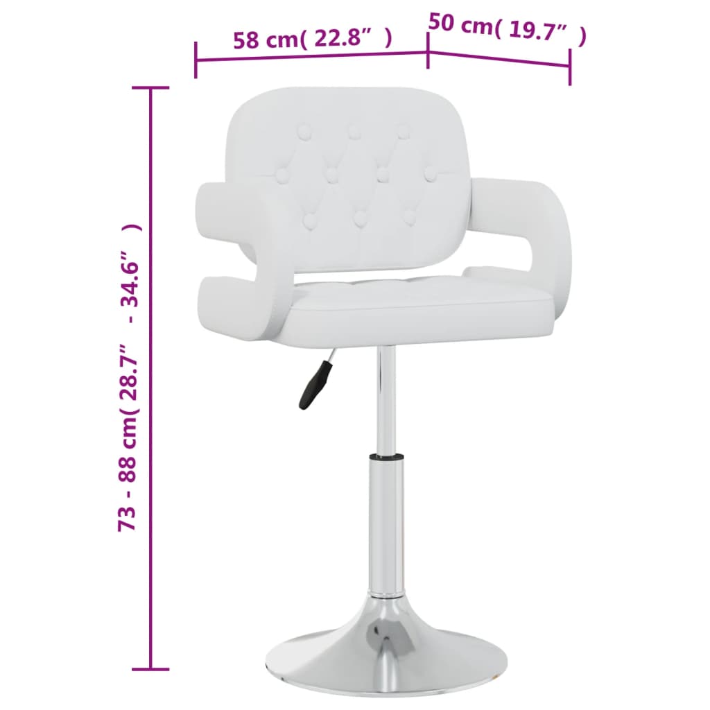 Chaises pivotantes à manger lot de 4 Blanc Similicuir - XIOS