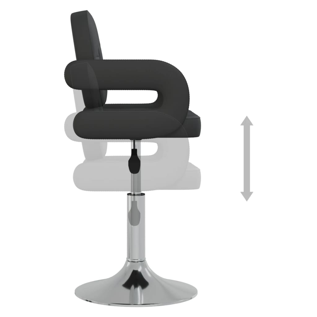 Chaises pivotantes à manger lot de 6 noir similicuir - XIOS