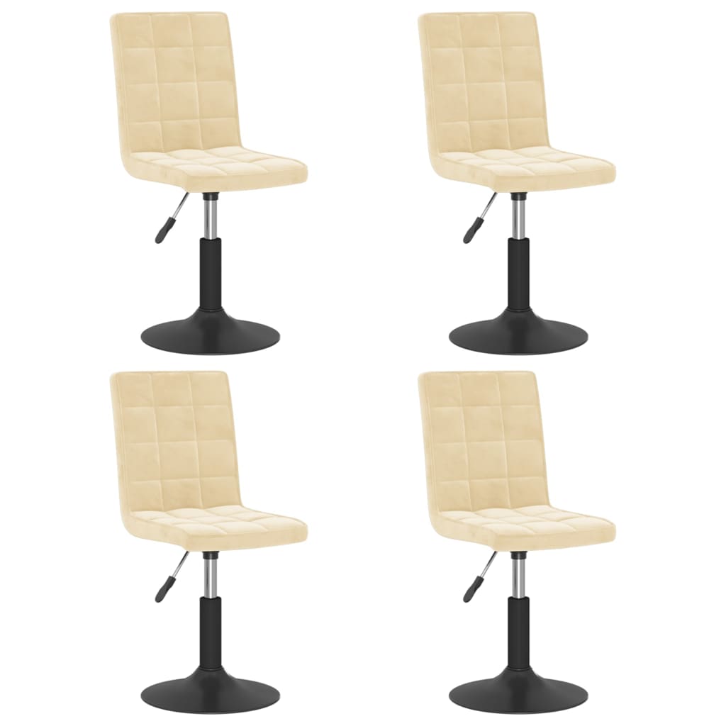 Chaises pivotantes à manger lot de 4 crème velours - XIOS