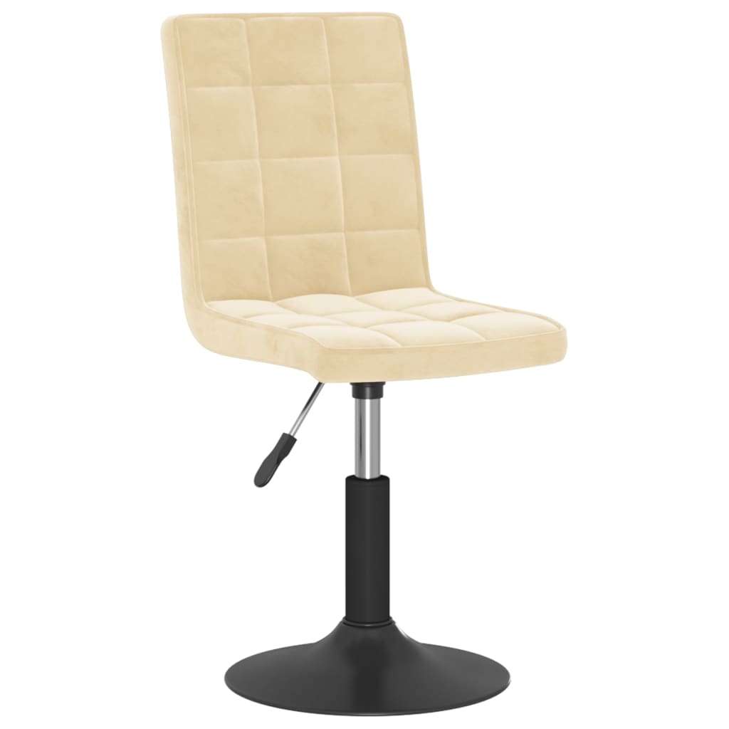 Chaises pivotantes à manger lot de 4 crème velours - XIOS