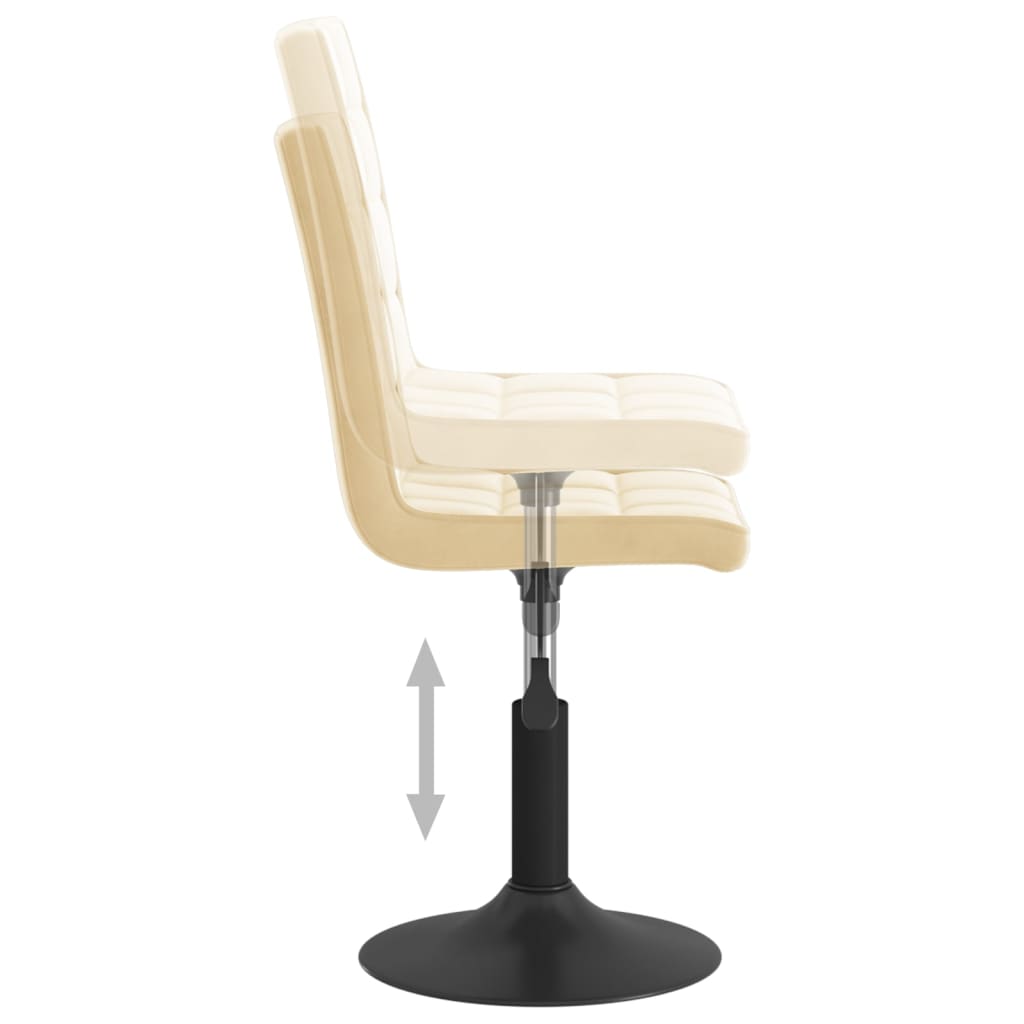 Chaises pivotantes à manger lot de 4 crème velours - XIOS