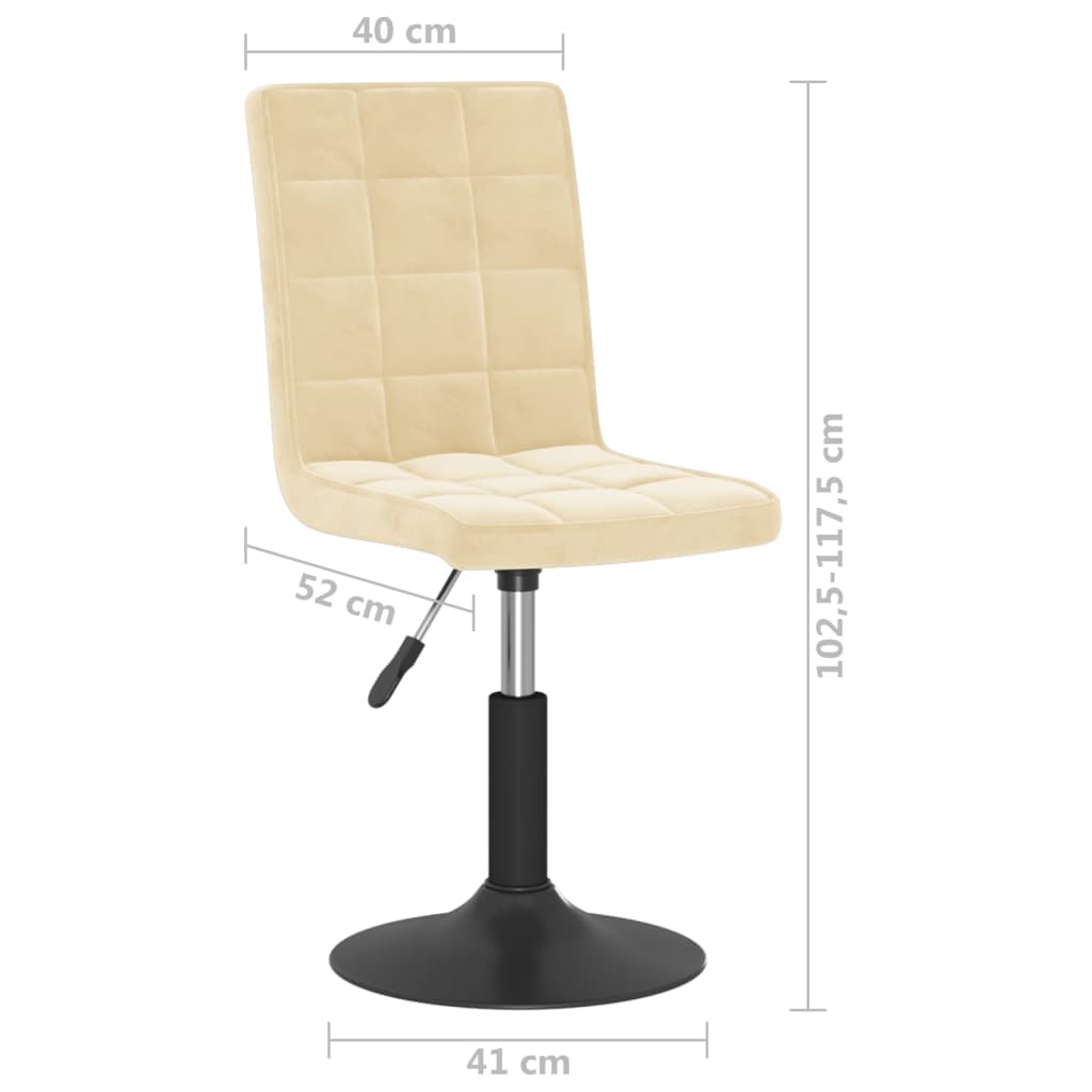 Chaises pivotantes à manger lot de 4 crème velours - XIOS