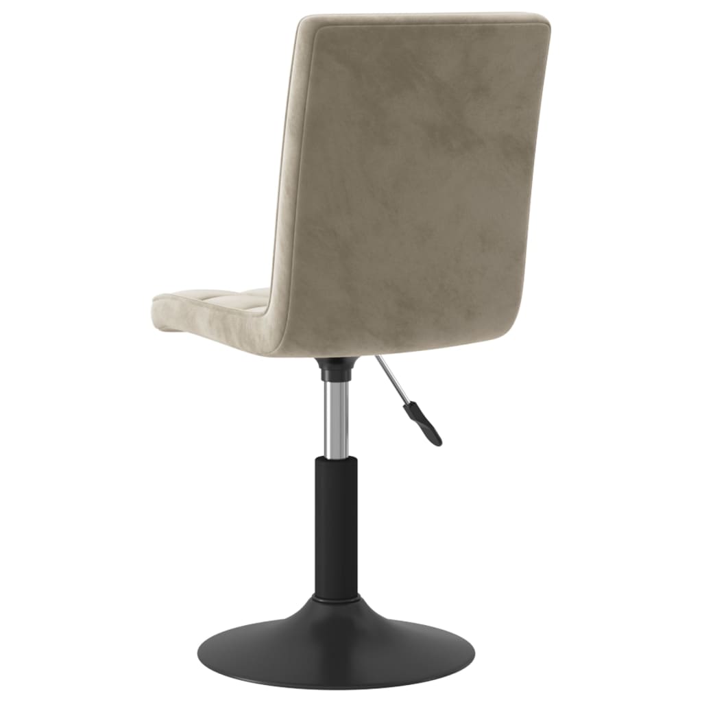 Chaises pivotantes à manger lot de 4 gris clair velours - XIOS