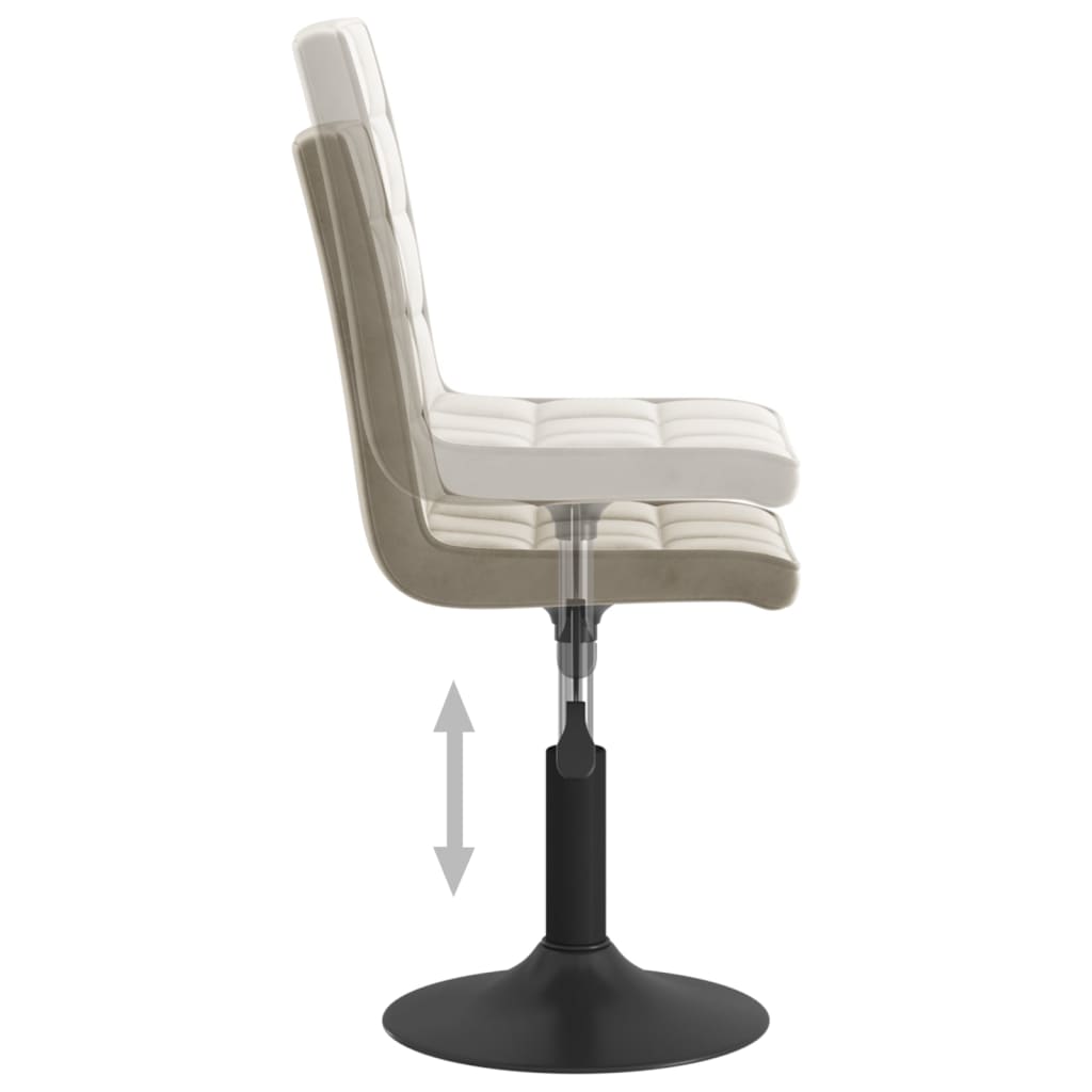 Chaises pivotantes à manger lot de 4 gris clair velours - XIOS