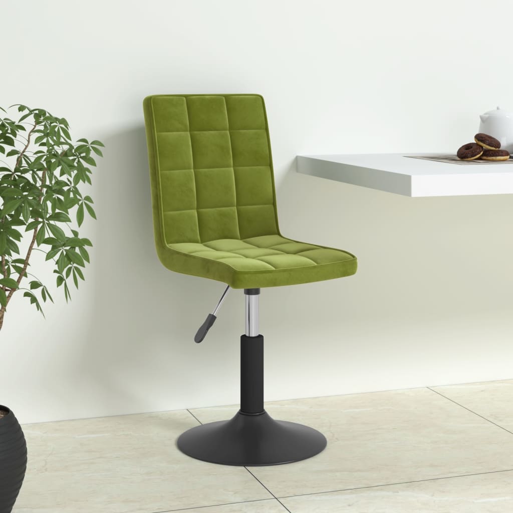 Chaises pivotantes à manger lot de 4 vert clair velours - XIOS