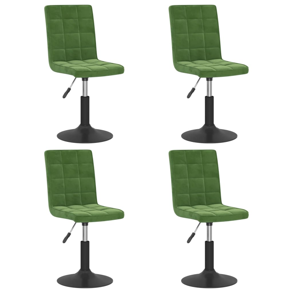 Chaises pivotantes à manger lot de 4 vert foncé velours - XIOS