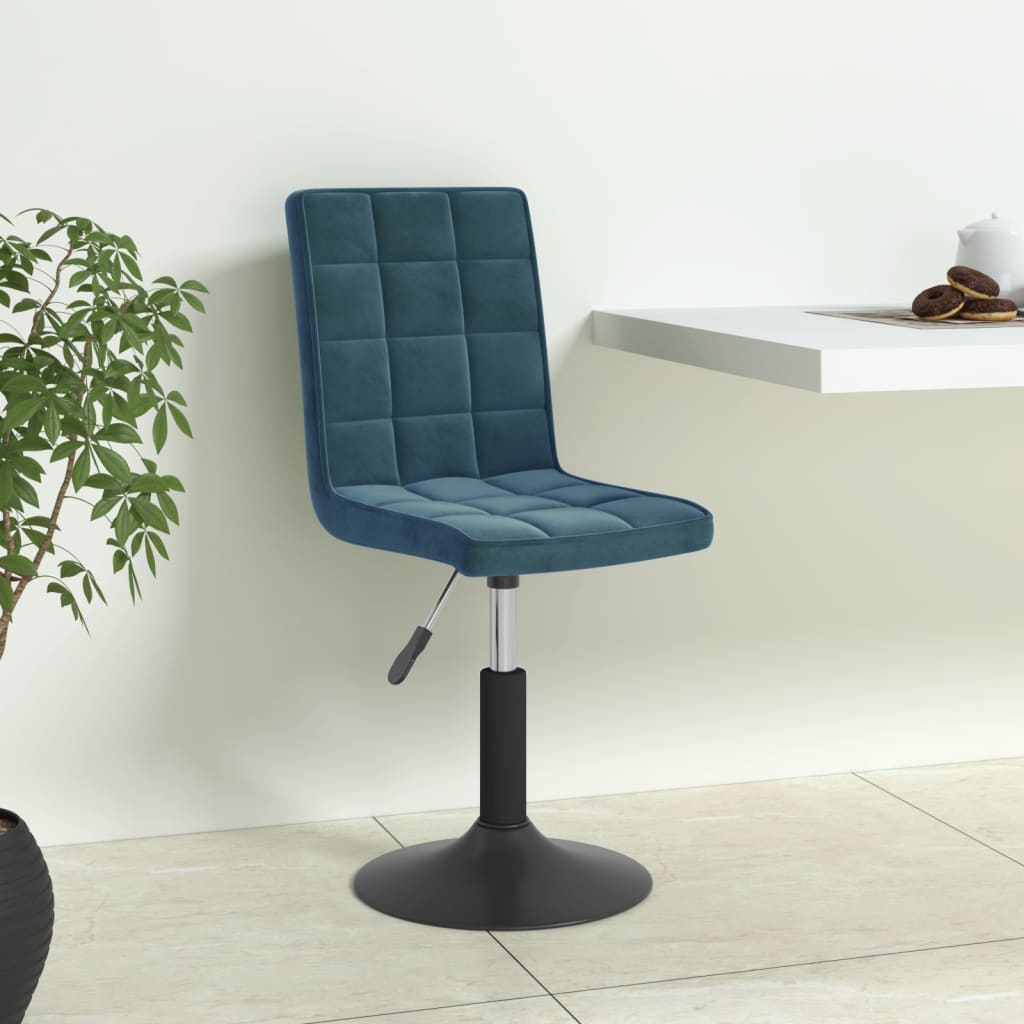 Chaises pivotantes à manger lot de 4 bleu velours