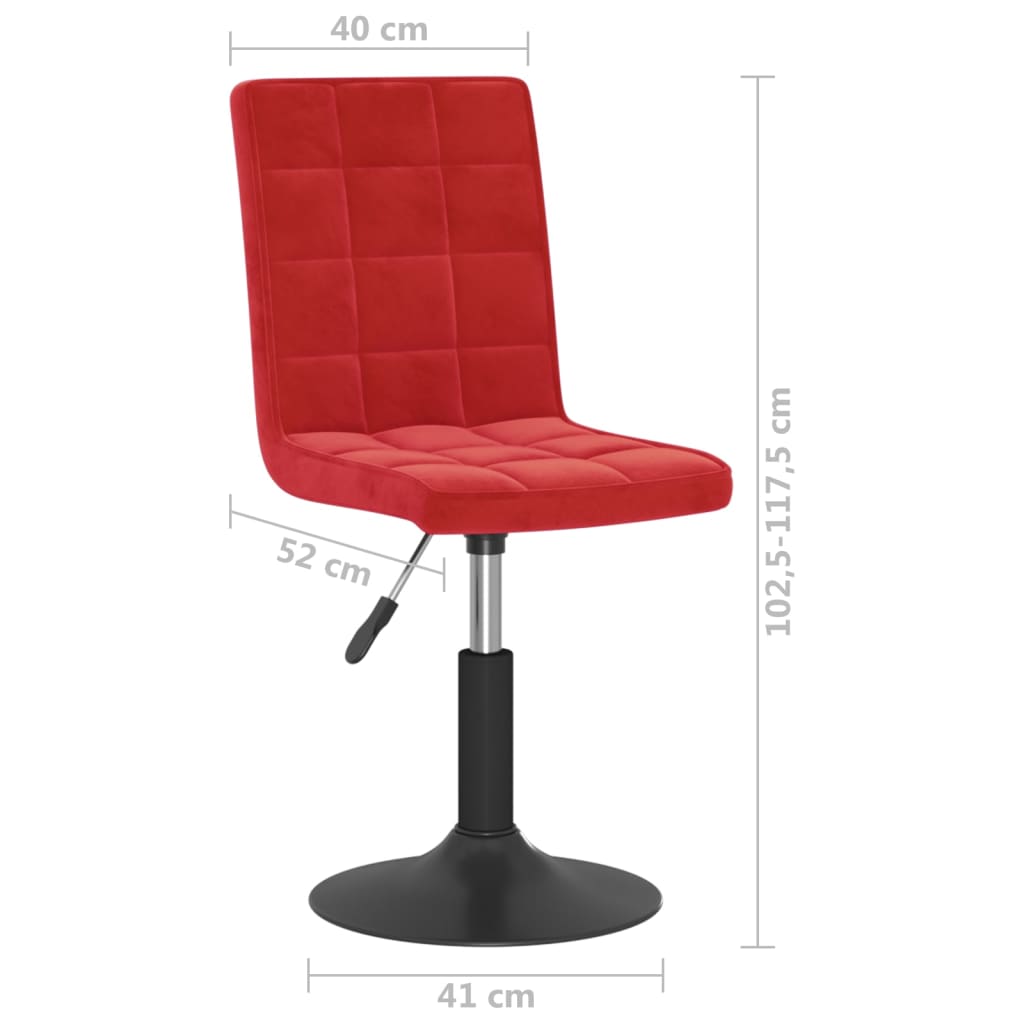 Chaises à manger pivotantes lot de 4 rouge bordeaux velours - XIOS