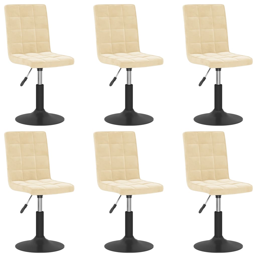 Chaises pivotantes à manger lot de 6 crème velours - XIOS