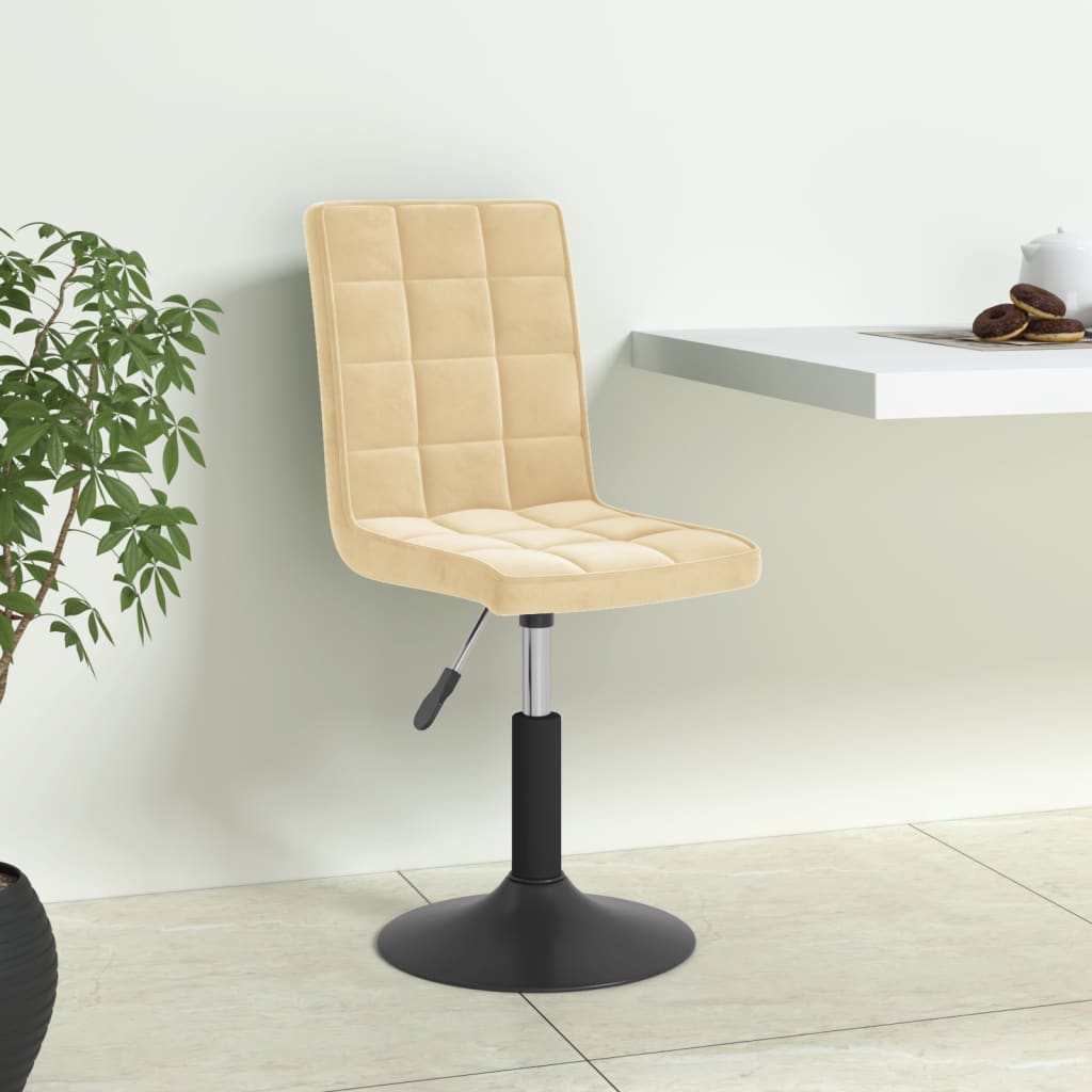 Chaises pivotantes à manger lot de 6 crème velours - XIOS