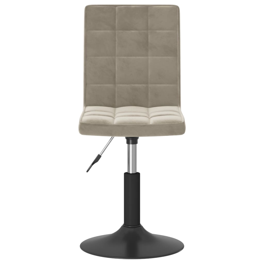 Chaises pivotantes à manger lot de 6 gris clair velours - XIOS