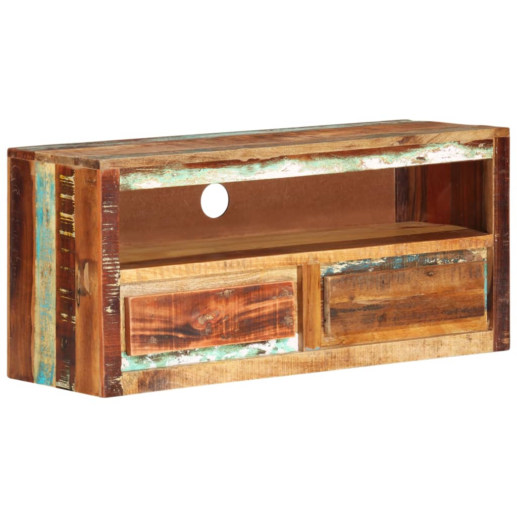 Meuble TV 88x30x40 cm Bois massif de récupération - XIOS