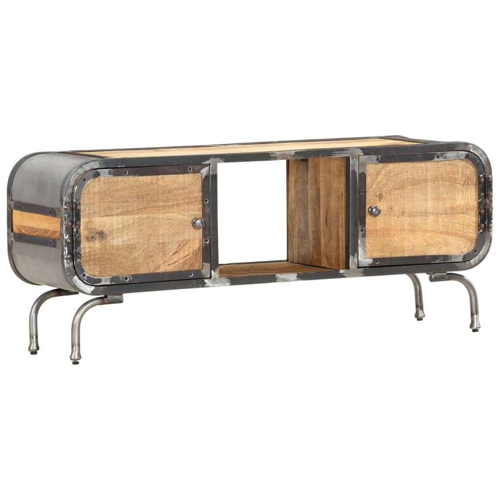 Meuble TV 110x30x42 cm Bois massif de manguier - XIOS
