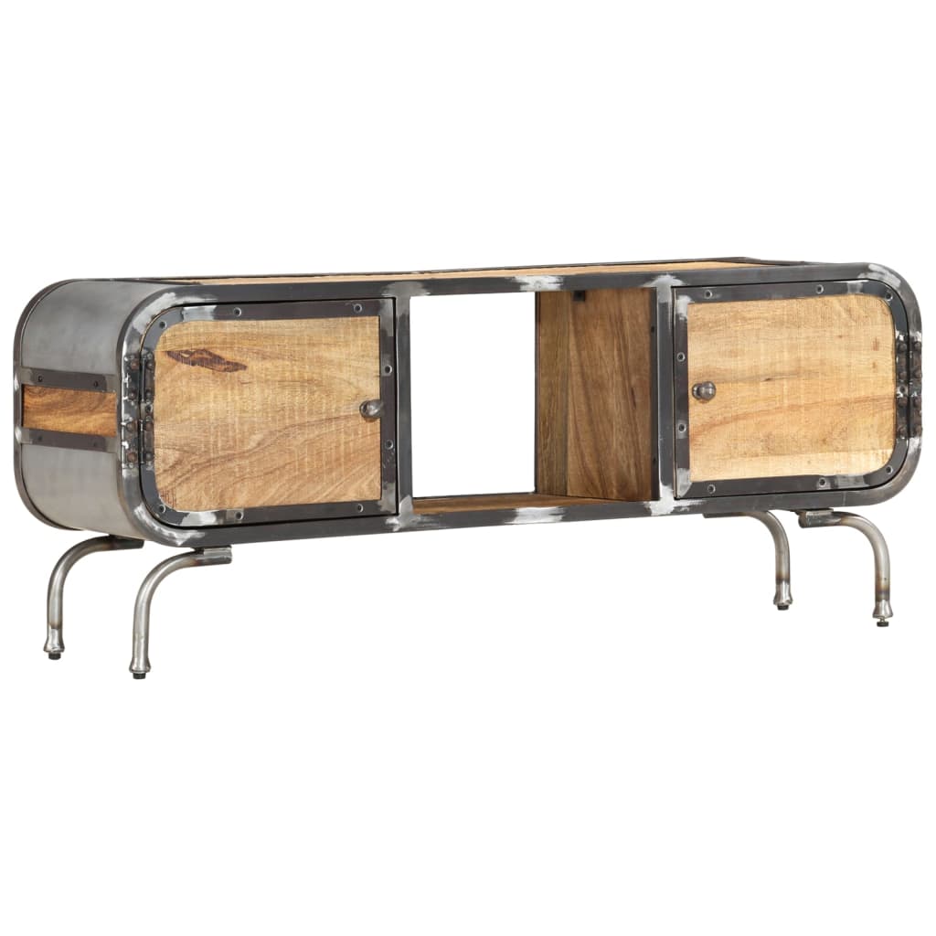 Meuble TV 110x30x42 cm Bois massif de manguier - XIOS
