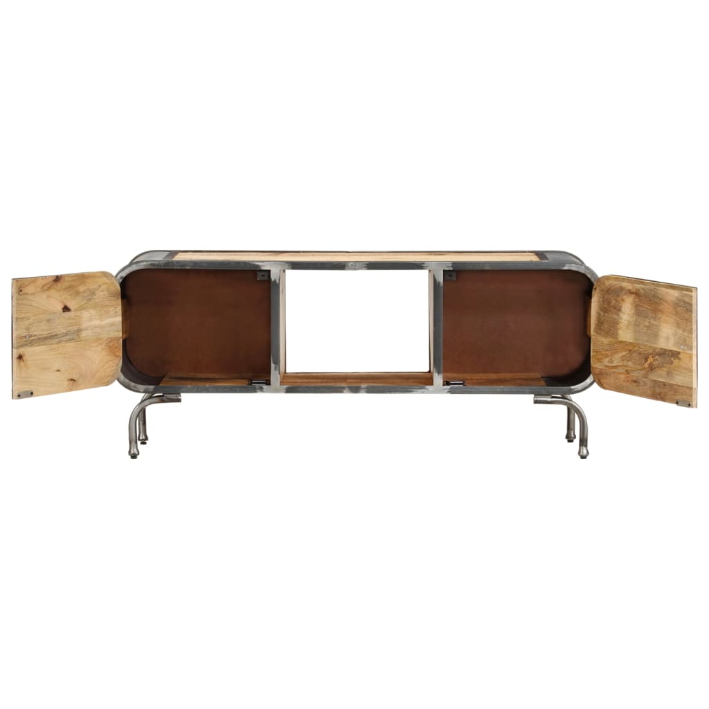Meuble TV 110x30x42 cm Bois massif de manguier - XIOS