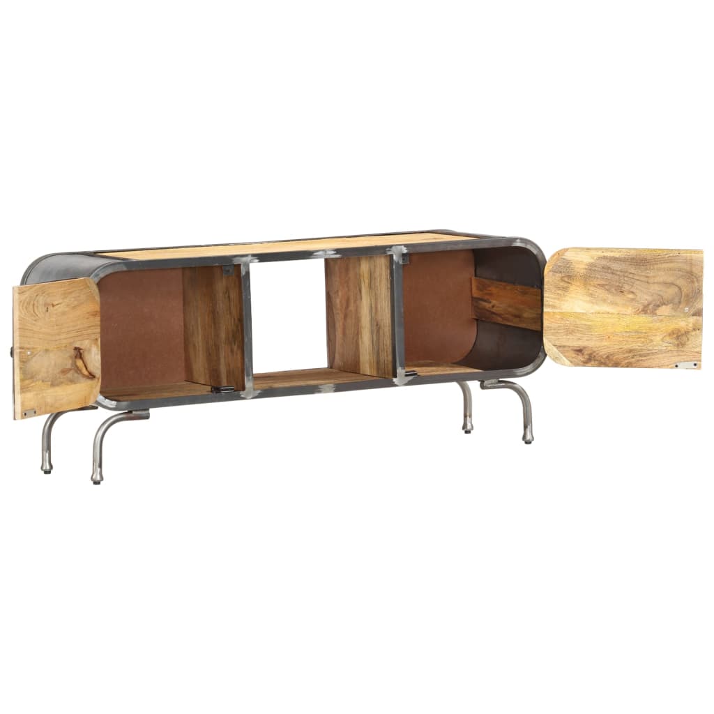 Meuble TV 110x30x42 cm Bois massif de manguier - XIOS