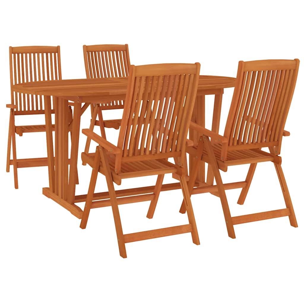 Ensemble à manger de jardin 5 pcs Bois d'eucalyptus massif