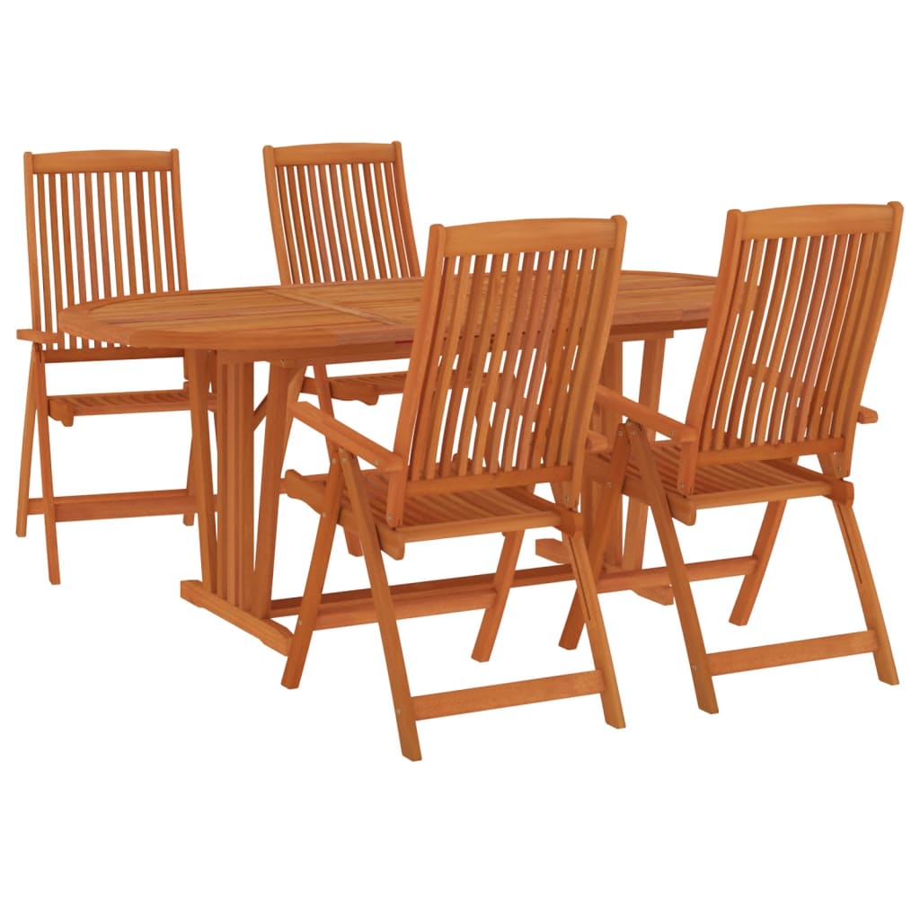 Ensemble à manger de jardin 5 pcs Bois d'eucalyptus massif