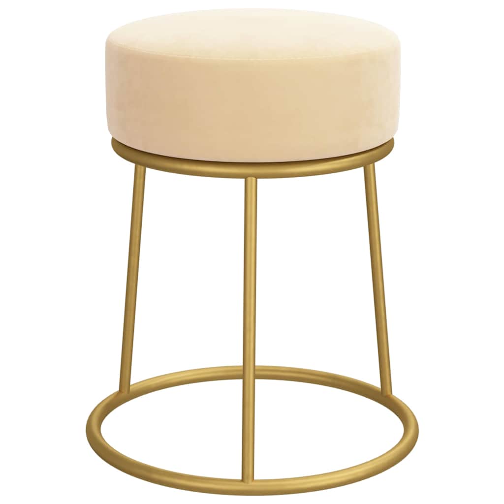 Tabouret rond Abricot Velours - XIOS