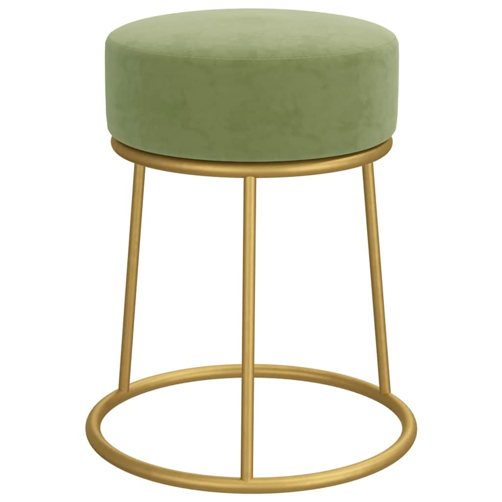Tabouret rond Vert moutarde Velours - XIOS