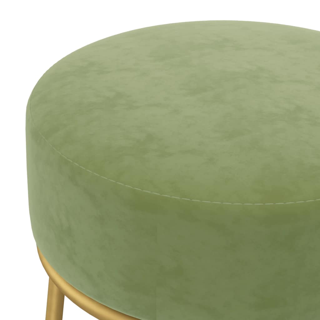 Tabouret rond Vert moutarde Velours - XIOS